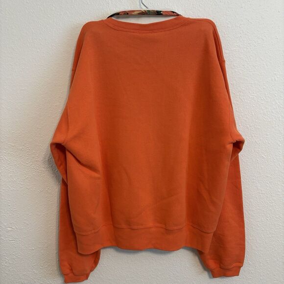Vintage Gitano Sportswear Autumn Leaf Orange Sweatshirt Collared XL Cabin Forest - Picture 4 of 6